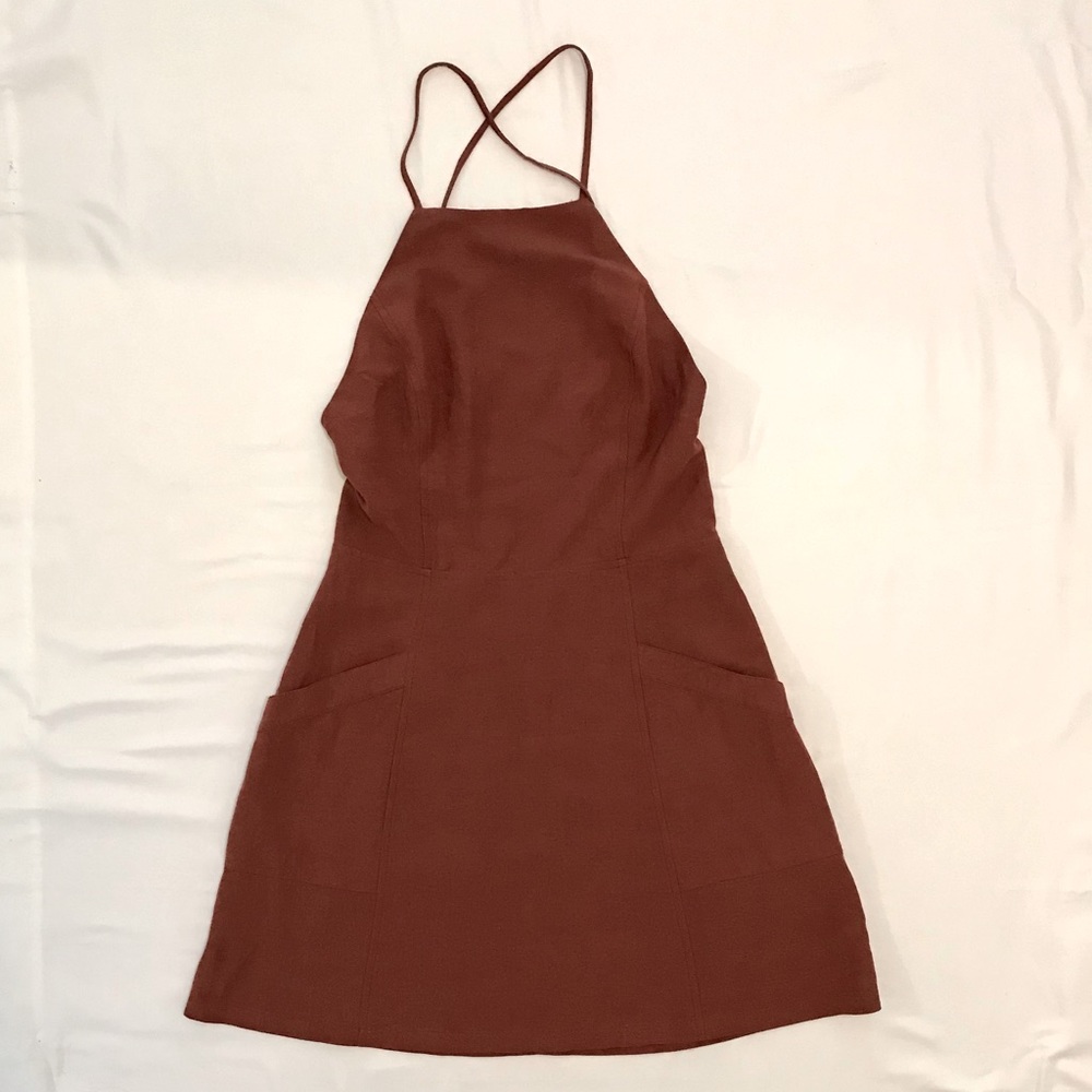 ANGL Linen Cross Back Dress